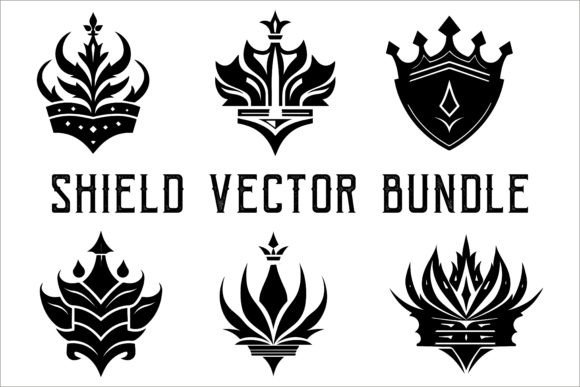 Download Silhouette of Shield Vector Set Bundle - Vector Collection