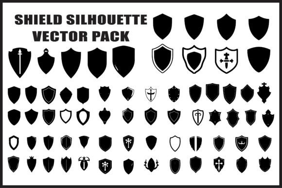 Download Shield Silhouette Vector Set - Vector Collection