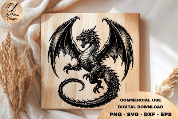 Download Dragon Engraving SVG - Premium Resources