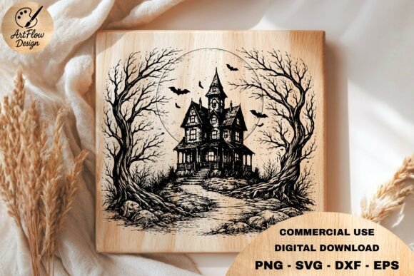 Download Haunted House Scene SVG - Premium Resources