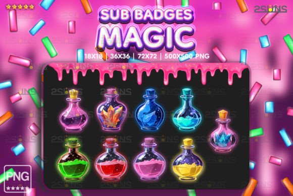 Download 9 Magic Sub Badges Potion Twitch - Sub badges Collection