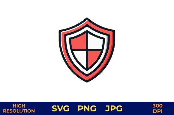 Download Bold Vector Shield with Red Cross - Vector Collection