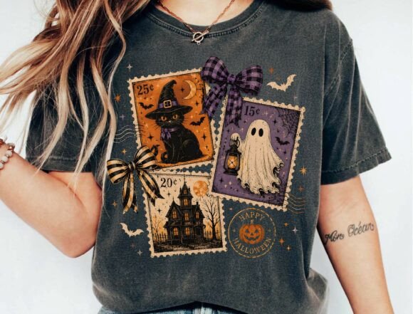 Download Vintage Halloween Postage Stamp PNG - Premium Resources