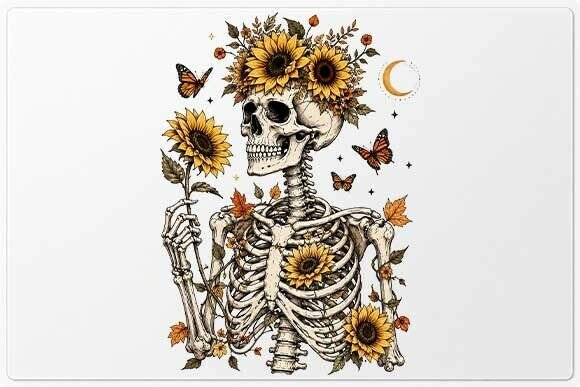 Download Boho Skeleton Sunflower PNG - Premium Resources